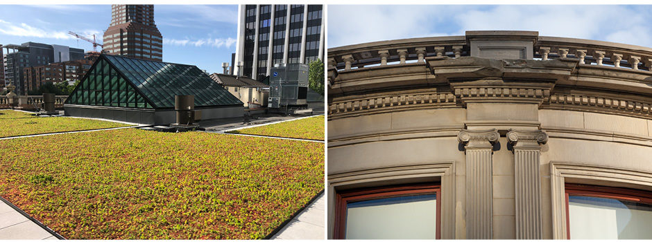 Collage or Portland City Hall roof