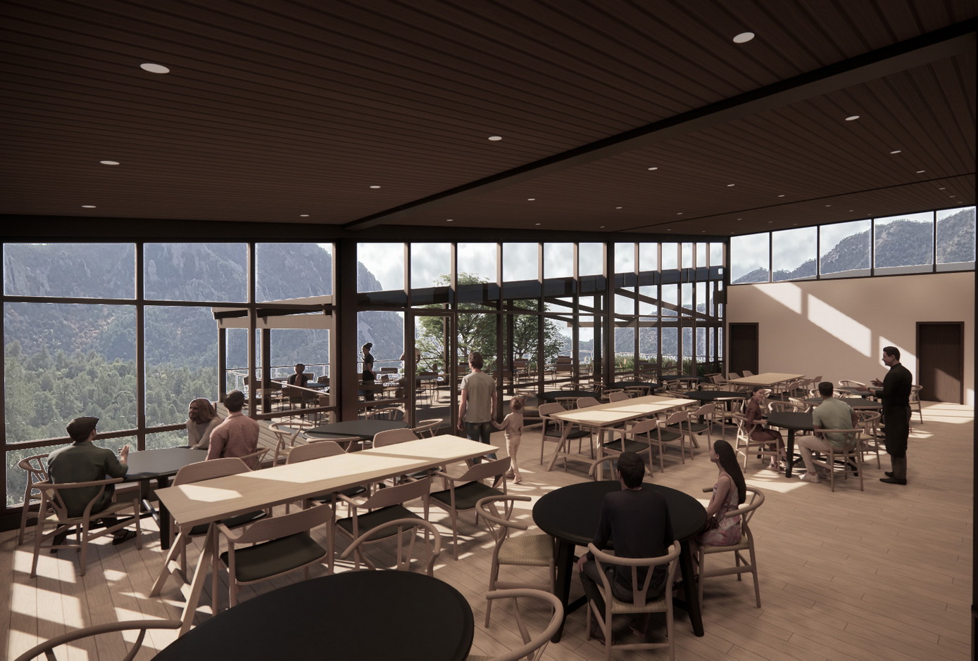 Interior rendering of a dining hall