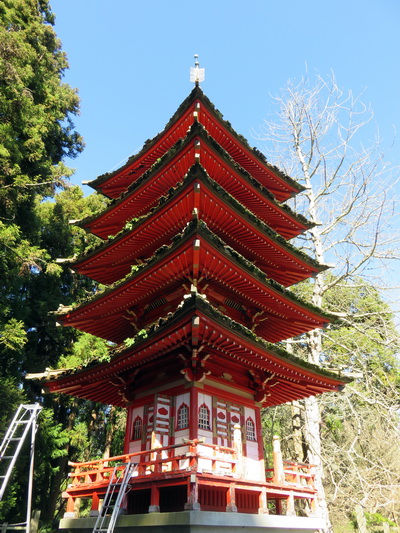 Exterior side view of the Pagoda at Golden Gate Park