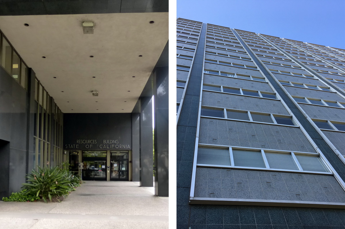 Collage of CA resources building's exterior